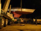 Lifting the yacht